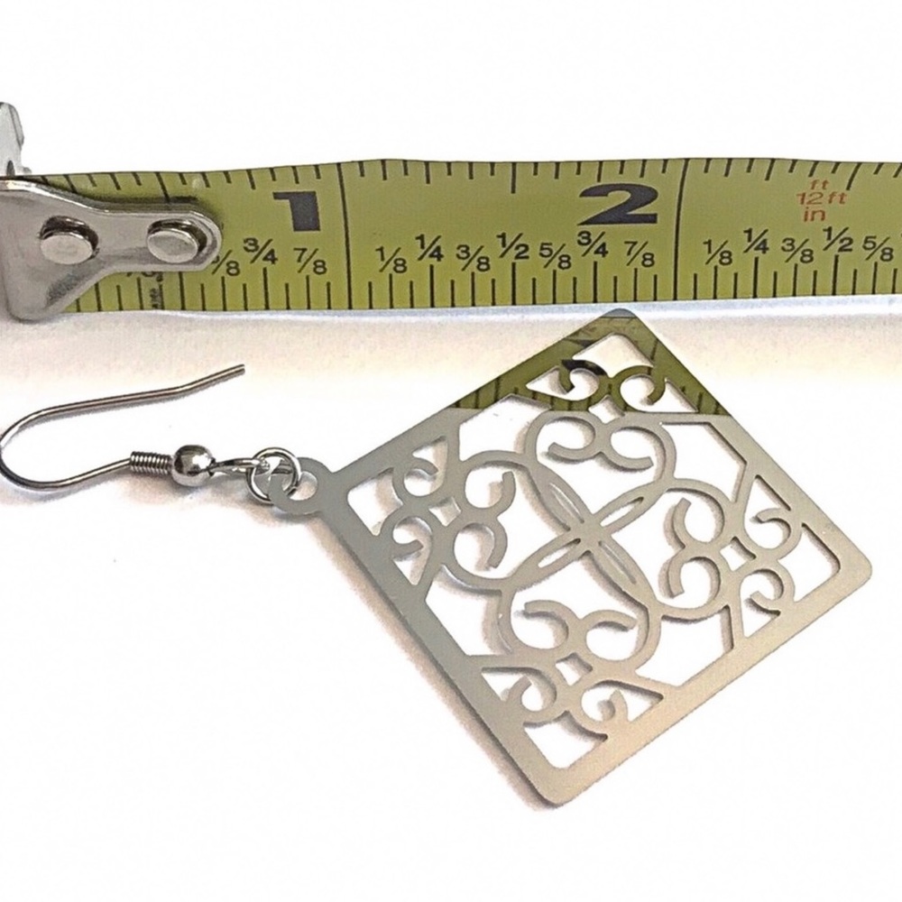 Stainless Steel Laser Cut Earrings